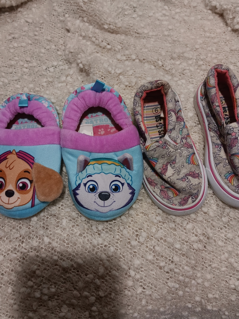 Paw Patrol Character Slippers And Unicorn Slip- On Sneakers